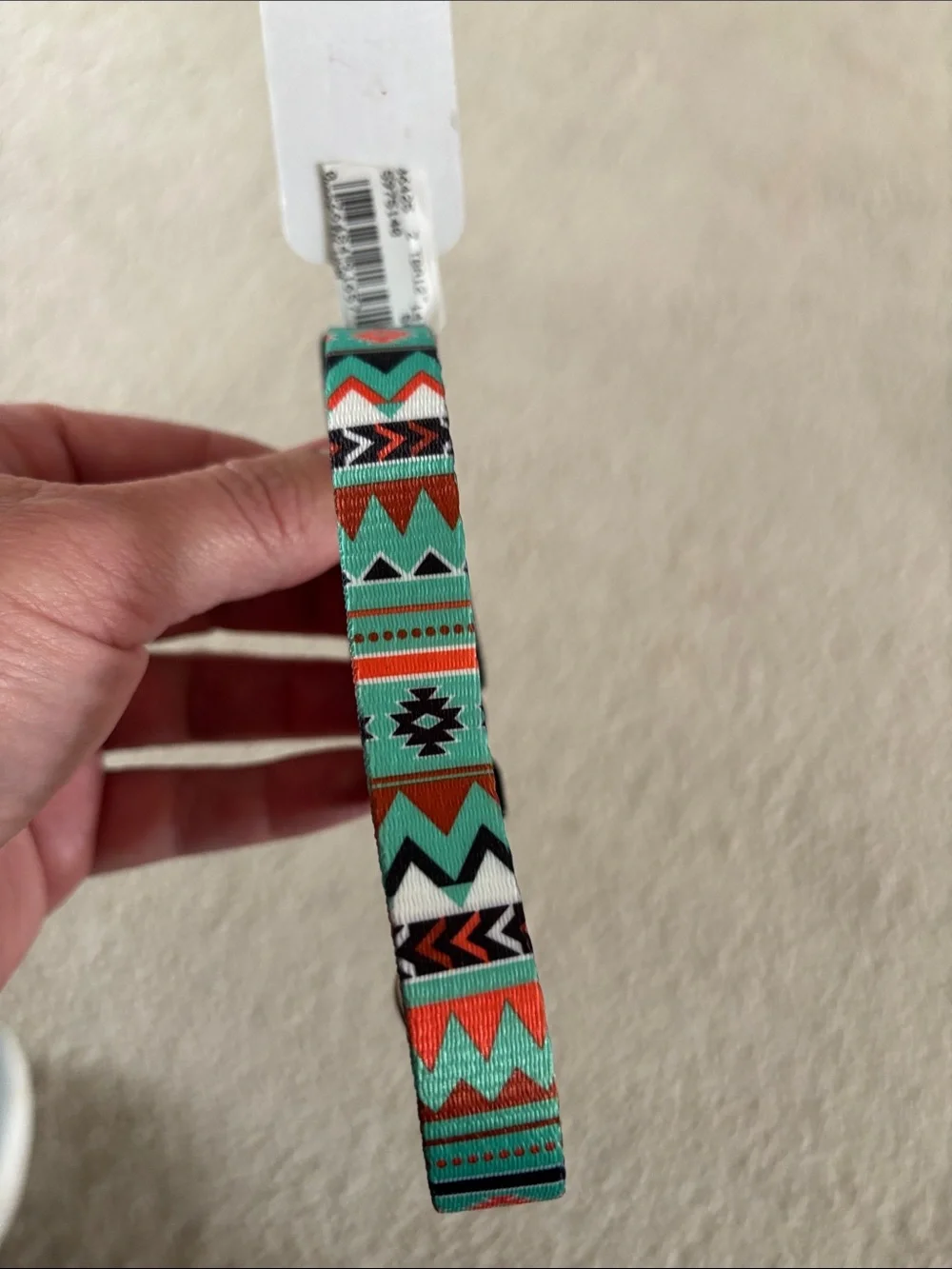 Master Paws Adjustable Dog Collar in Teal and Orange X-Small 8